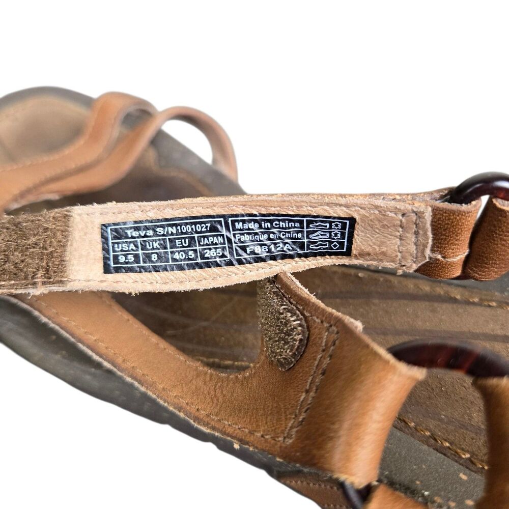 Teva Cabrillo 1001027 Strap Wedge Sandals Brown Leather Size 9.5 Ankle Strap - Picture 9 of 12